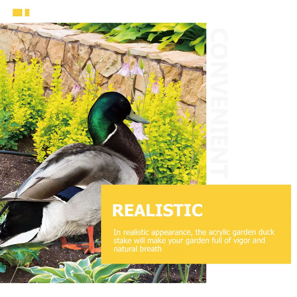 Acrylic Duck Garden Stake Set – 2pcs Lifelike Animal Yard Lawn Ornament for Outdoor Garden Decoration