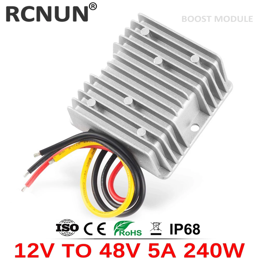 High Quality 12V to 48V 3A 4A 5A Step Up DC DC Converter 12 Volt to 48 Volt DC-DC Boost Module Waterproof RCNUN CE RoHS