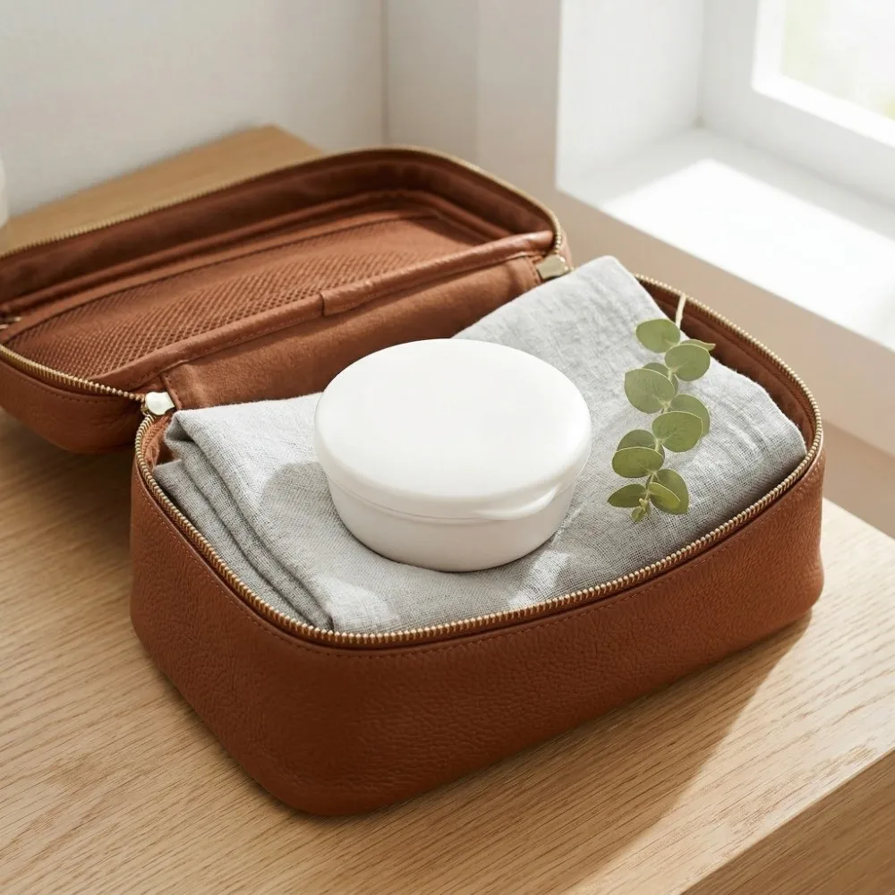 Durable Plastic Soap Box White Leakproof Soap Dish Round Layered Design Soap Holder Outdoor Camping