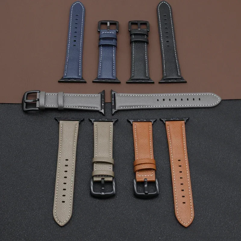 حزام جلدي لسلسلة ساعات أبل 9 8 7 6 5 4 10 Ultra SE سوار مريح iWatch 49mm 45mm 44mm 42mm 41mm 40mm 46mm