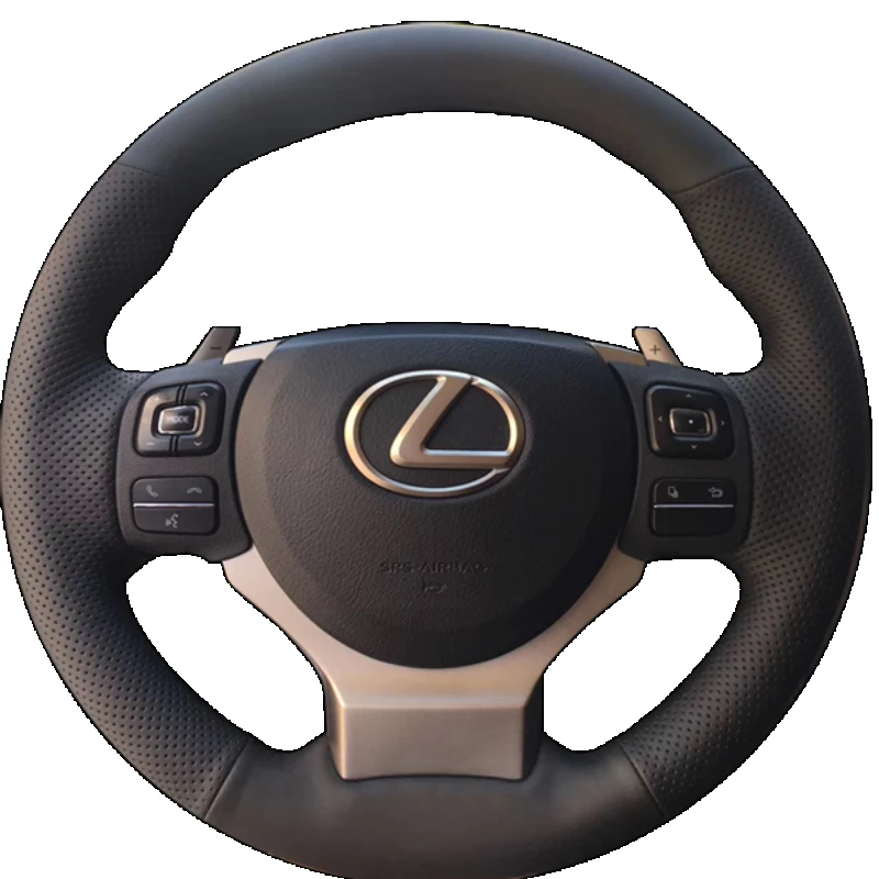 Hand Stitch Non-slip Genuine Leather Car Accessories Steering Wheel Cover For Lexus NX300 NX300H IS350 2015-2021 Interior