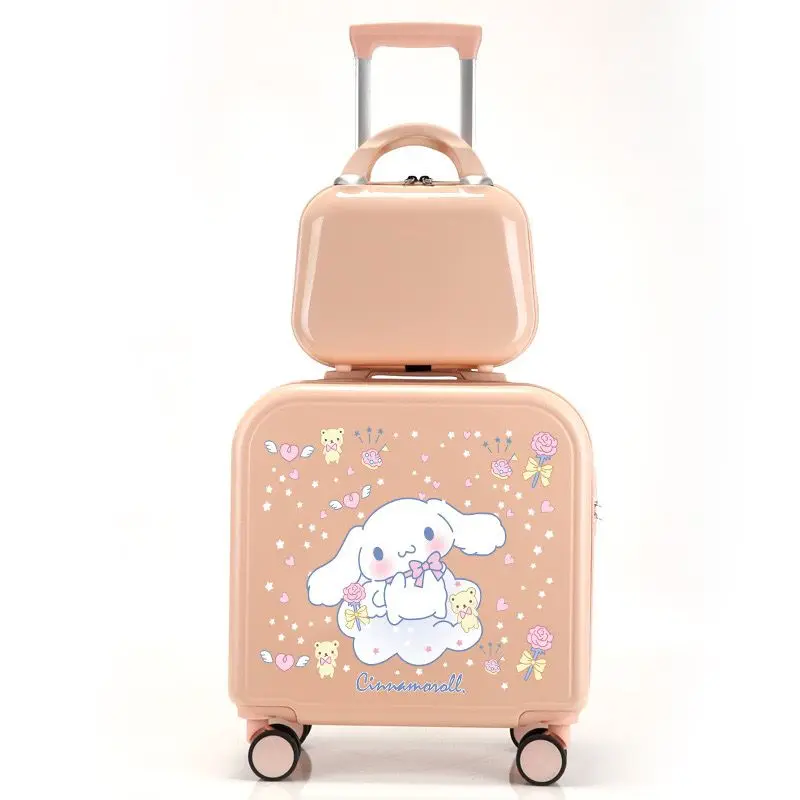 Sanrioed bagaglio valigia Cartoon Cinnamoroll Kids Password Box Trolley Case bagagli ragazze custodia da viaggio portatile Mother-Child Box