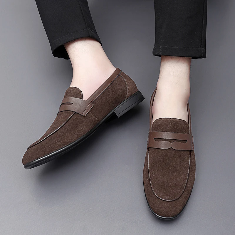 

Spring Fashion Design High Quality Suede Leather Men's Loafers Casual Matte Leather Shoes Wedding Party Driving Shoes Size 38-47