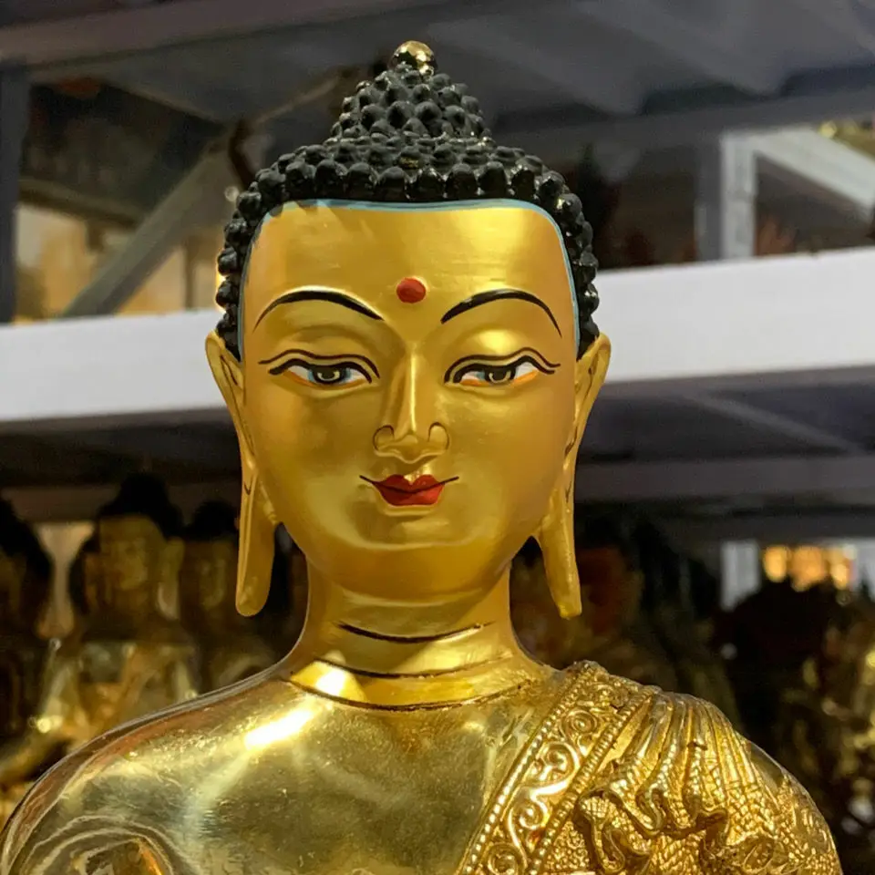 Estatuas de Buda Sakyamuni de bronce auténtico de 12 pulgadas/30 cm, Buda Gautama Siddhartha