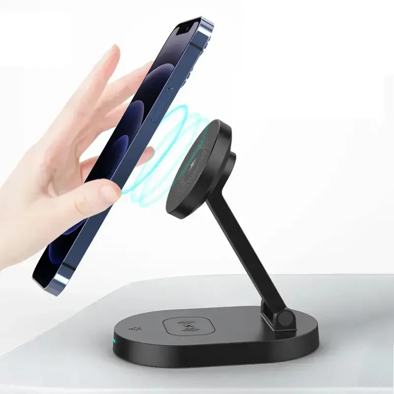 Wireless Charger 2 in 1 Magnetic Wireless Charging Stand For Apple for iPhone 12 13 14 Mini Pro Max for Airpods 2/3/ Pro