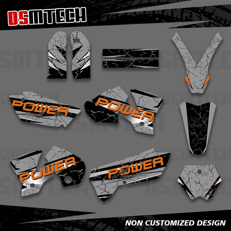 DSMTECH Team Graphics Background Stickers Decals Kits For KTM EXC 125 200 250 300 400 450 525 2003 2004 SXF