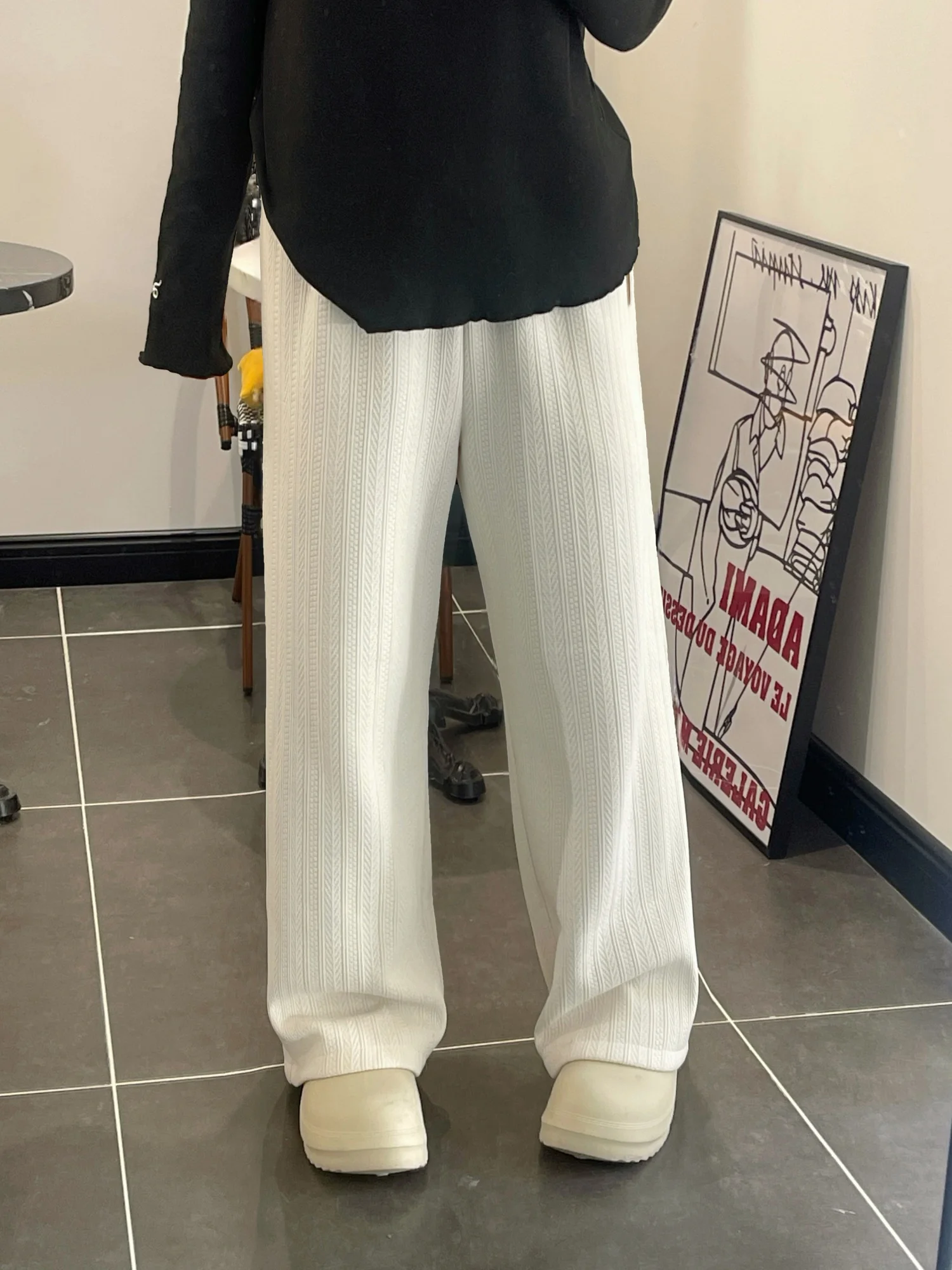 

Корейские женские брюки больших размеров U5555 с флисовой подкладкой, осенне-зимние, простые, универсальные, повседневные брюки