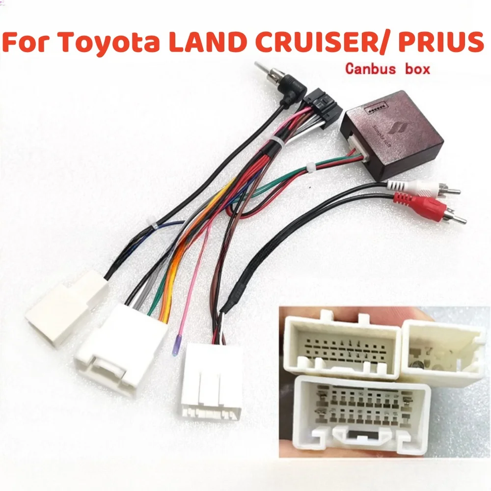 Wiązka przewodów Dekoder skrzynki Canbus do TOYOTA PRADO J120 TUNDRA LAND CRUISER REIZ PRIUS SIENNA Android Radio Adapter kabla zasilającego