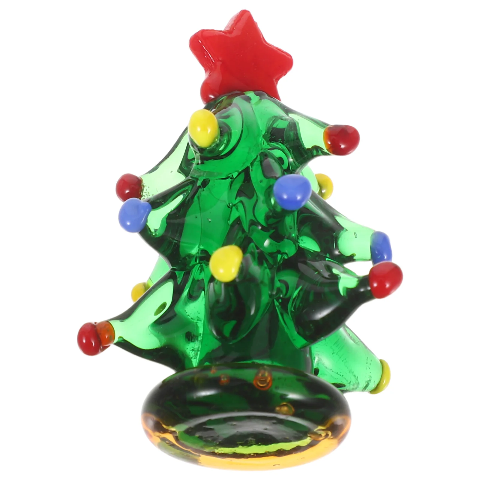 

Glass Christmas Tree Miniature Tabletop Decorative Holiday Decor Office Home Ornament Mini Chirstmas Tree Mini Glass Ornaments