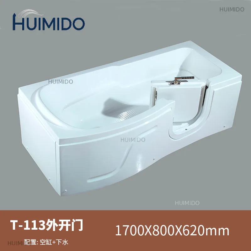 Elderly people sitting in a bathtub Accessible side door Walk-in bathtub Disabled bathtub