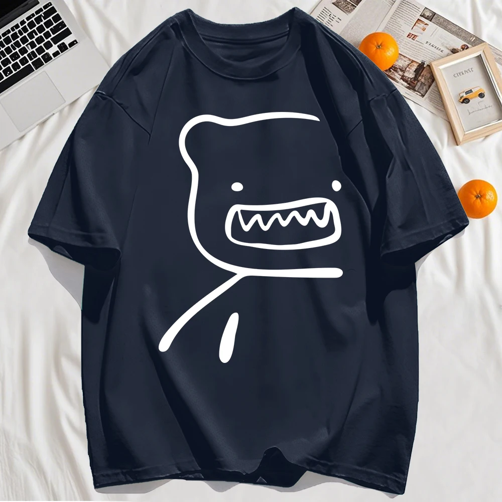 Der kleine Bär mit einem zahnigen Lächeln Druck männliches T-Shirt Sommer lässiges T-Shirt weiche Baumwolle Shorts Ärmel lose All-Match-Tops