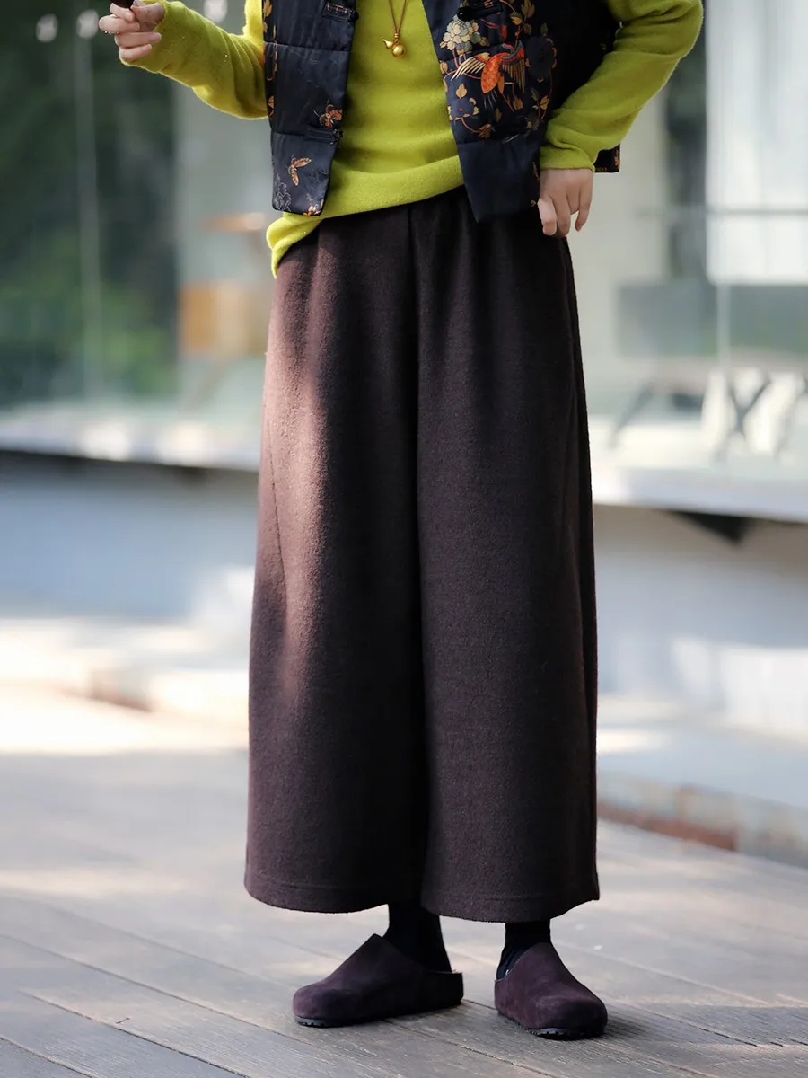 

Fuduo Jinhel Autumn Winter Thiened Retro Wool Casual Slimming Comfortable Straight Loose Wide Leg Pants Women's Faion