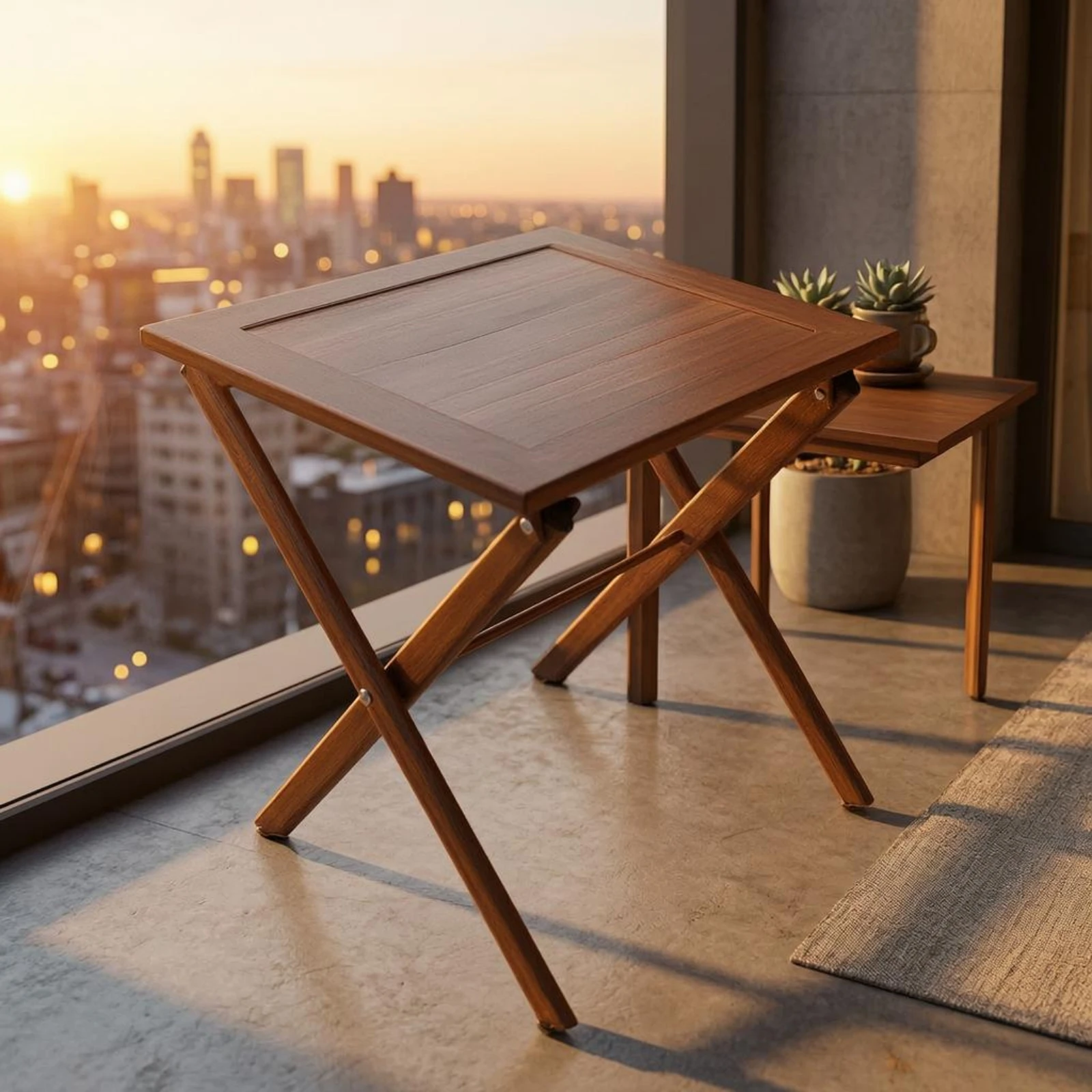 Meja Samping Desain Kayu Kompa - Outdoor Furniture Small ulasan dan harga