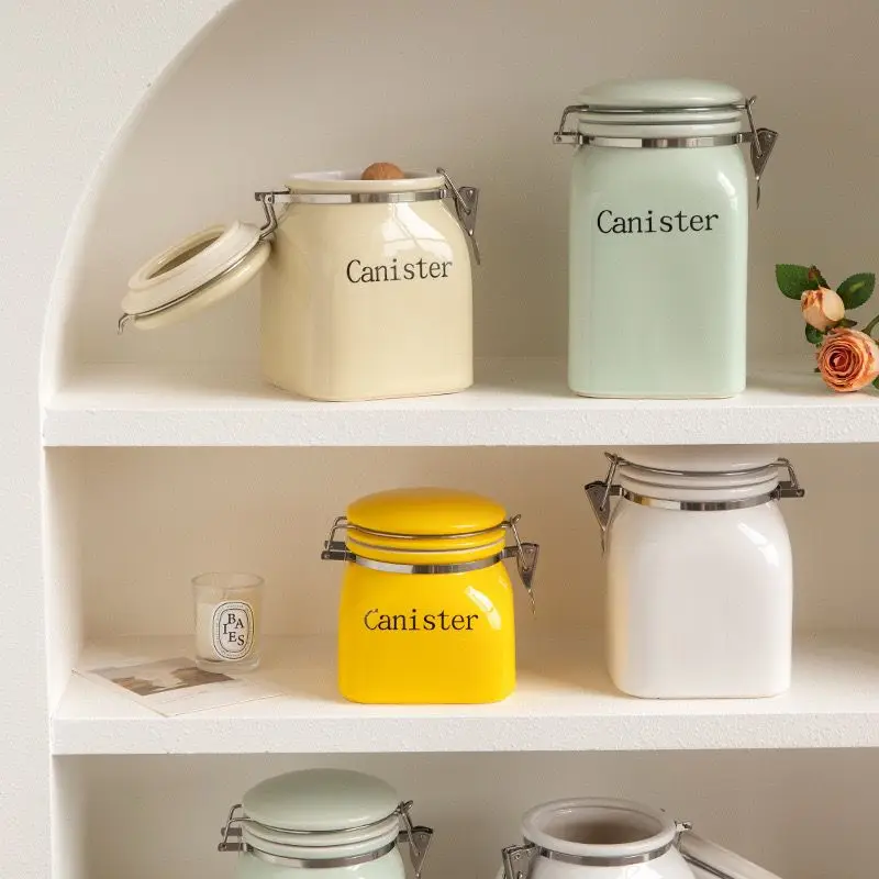 Stylish Ceramic Storage Jars – Airtight, Large Capacity for Snacks, Grains & Pantry – Elegant Kitchen & Home Organization