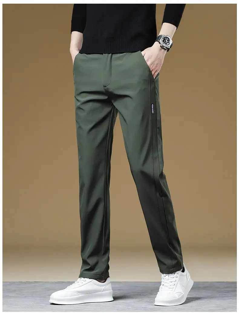 Herren-Herbst-Winter-Hose, dick, warm, Business, gerade geschnitten, lässig, modisch, koreanischer Fleece-Stil, schwarz, grau, Baggy, Y2K-Hose, vielseitig einsetzbar – Detail 26