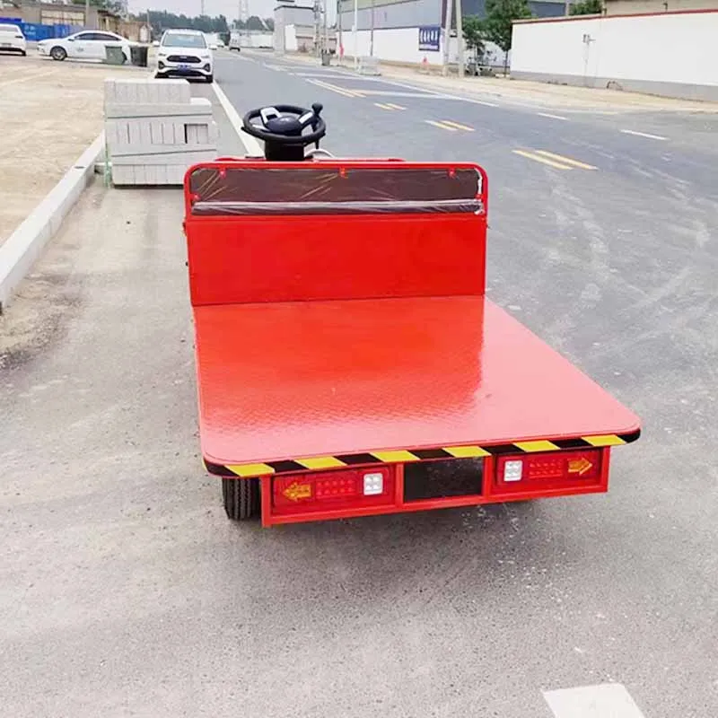 Open Flat Heavy Duty Electric Platform Truck Trolley Multifunctional Portable Metal Warehouse Utility Cart for Shopping & Tools