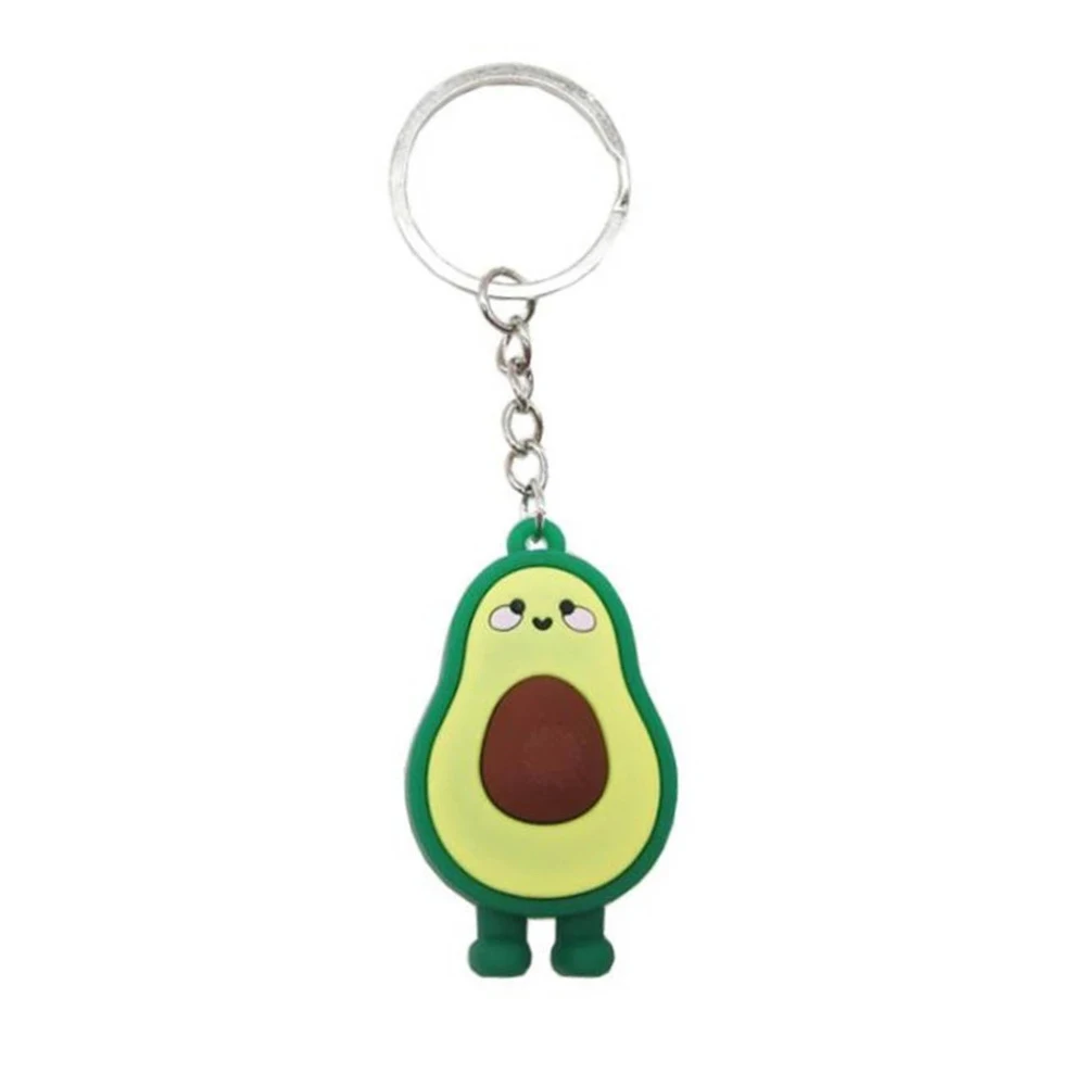 

Fashion PVC Doll Key Ring Couple Key Rings Jewelry Avocado Keychain 3D Keychain Smiling Avocado Simulated Fruit