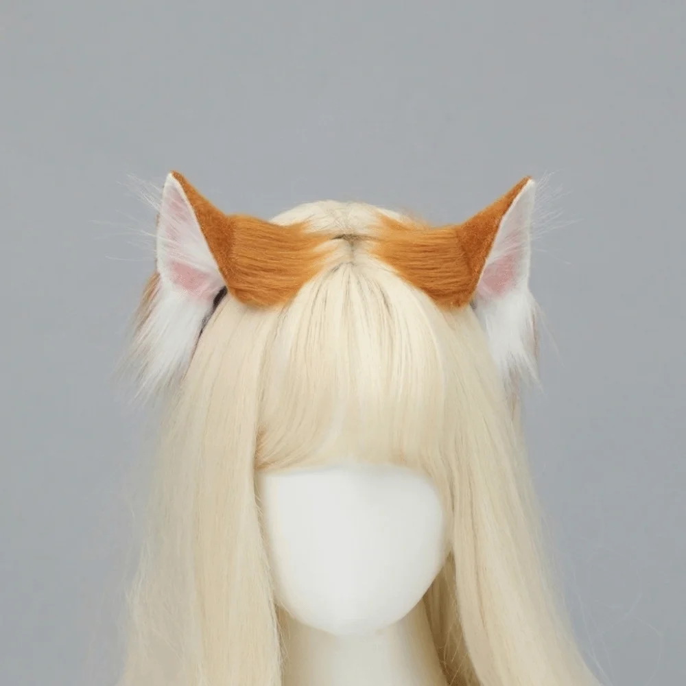 Cute Simulation Animal Cat Ears Headband Ears Headband Cat Tail Party Props Headdress Cat Costume Accessories Masquerade