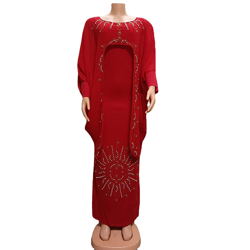 فستان أفريقي للحفلات ملابس أفريقية للنساء Dashiki عباية تركيا فستان طويل مطرز بالخرز ملابس زفاف #3