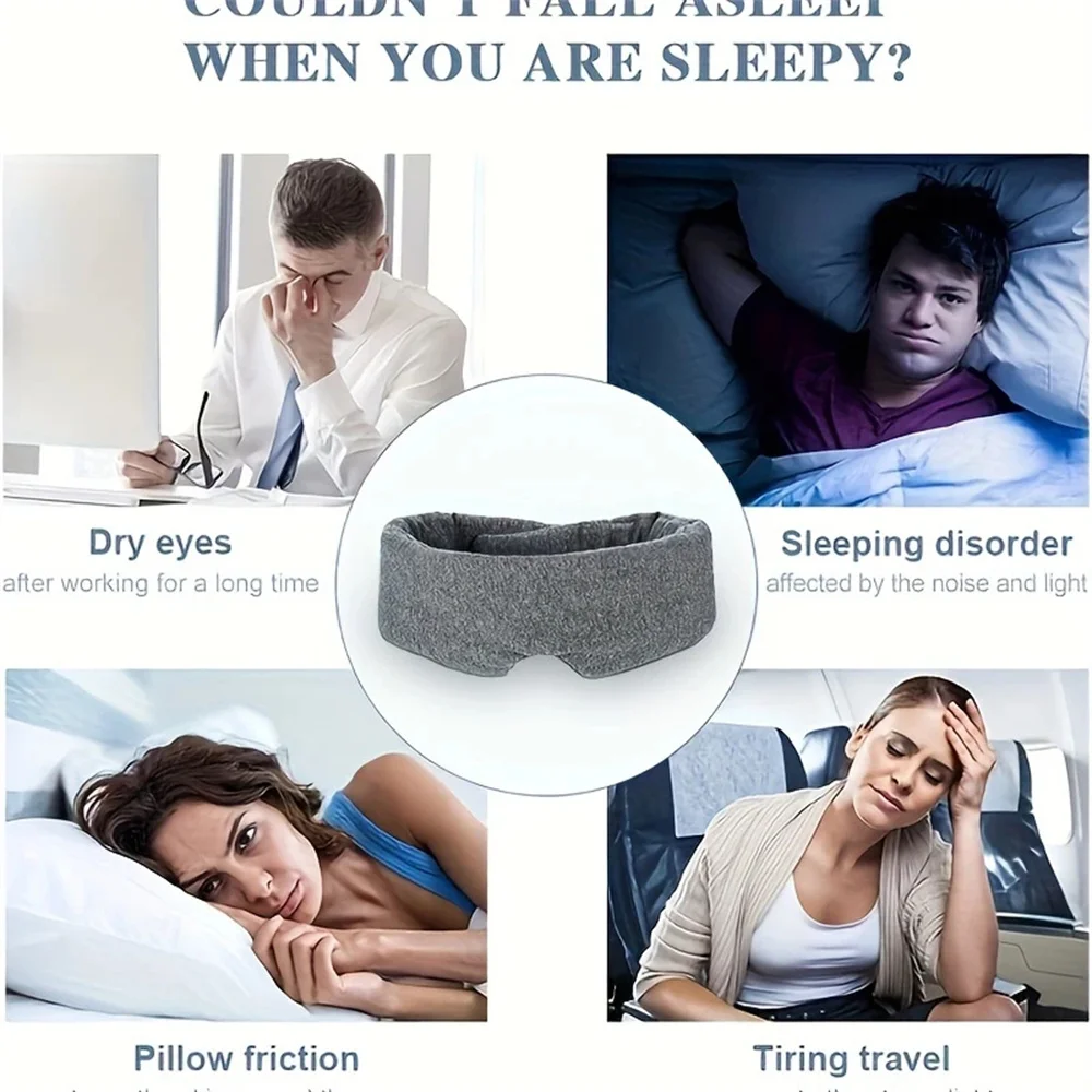 1pcs Sleeping Mask Breathable and Pressure-reducing Soft Portable Travel Mask Lunch Break Eye Cover