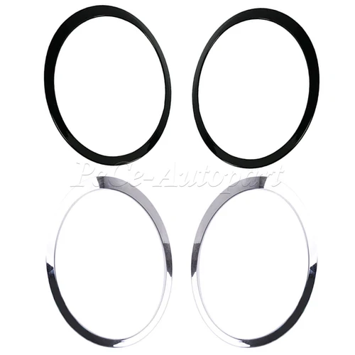 Imagen 2 del producto Para Mini para Cooper F55 F56 F57 2014-2021 negro brillante/placado en plata anillo de faro moldura cubierta envolvente 51137300631