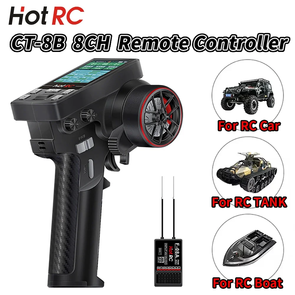 

HOTRC CT-8B 8CH передатчик пульт дистанционного управления 2,4 Ghz Радио для радиоуправляемой модели автомобиля лодки самолета квадрокоптера