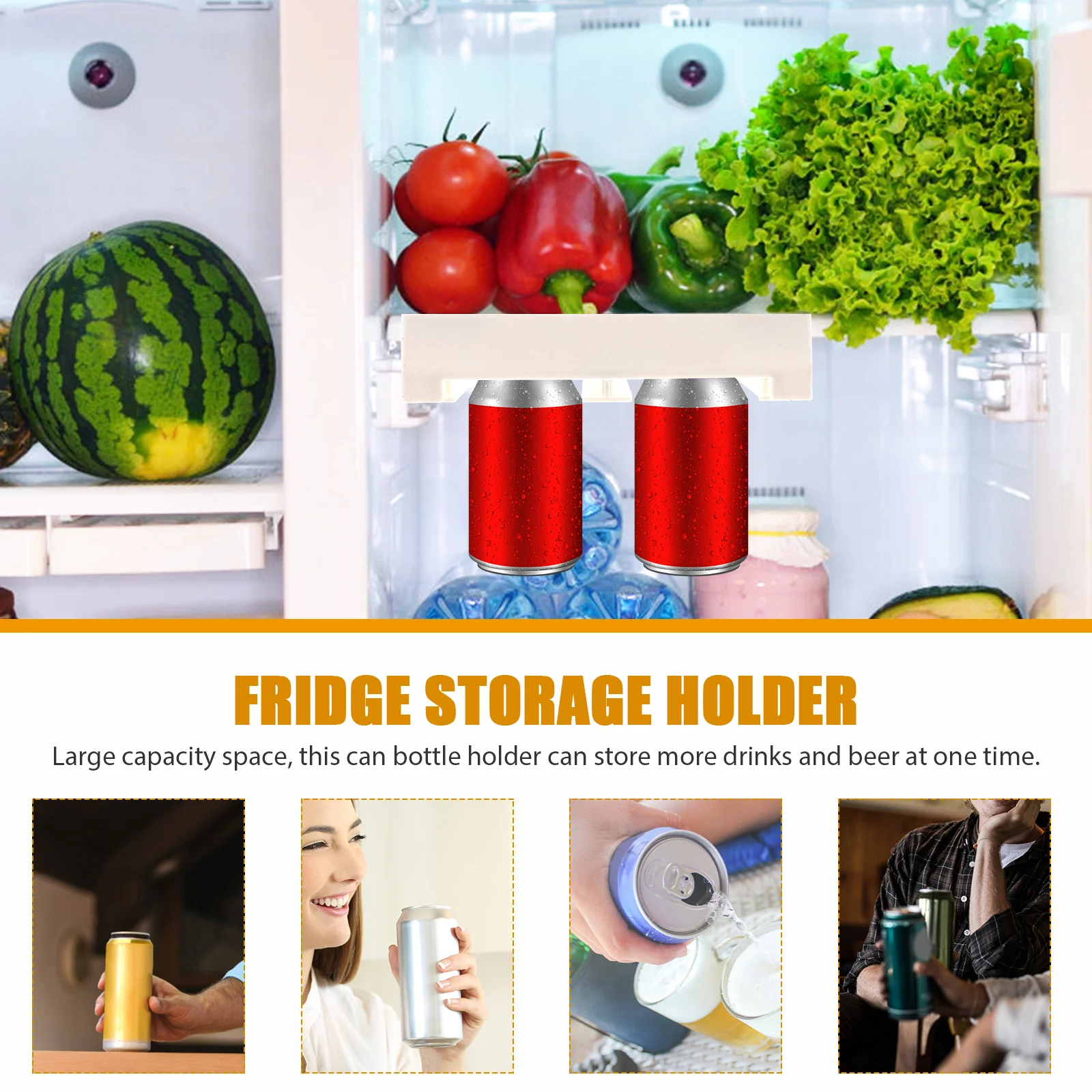 

HIPS Material Can ganizer Large Capacity Fridge Storage Rack Soda Holder Multi Function Kitchen Accessories Beer Bottle Rack