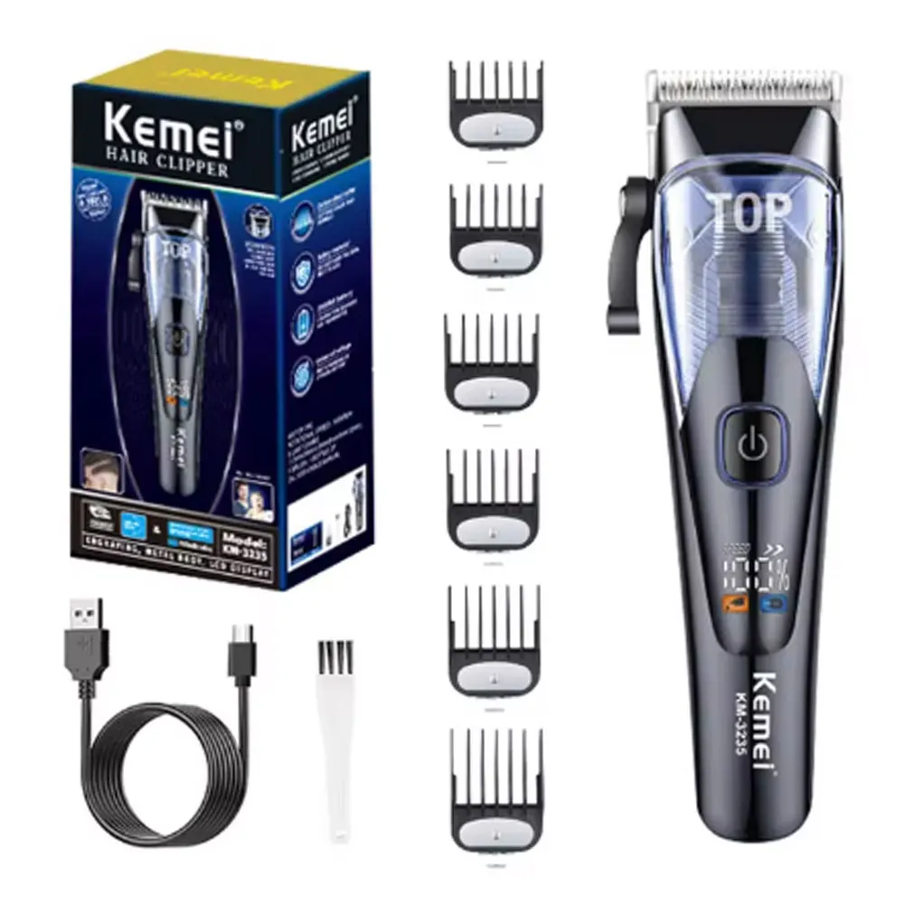 

Kemei Professional Electric Hair Clipper Hair Clipper Adjustable LED Intelligent Electric Hair Clipper For Men KM-3235 barber