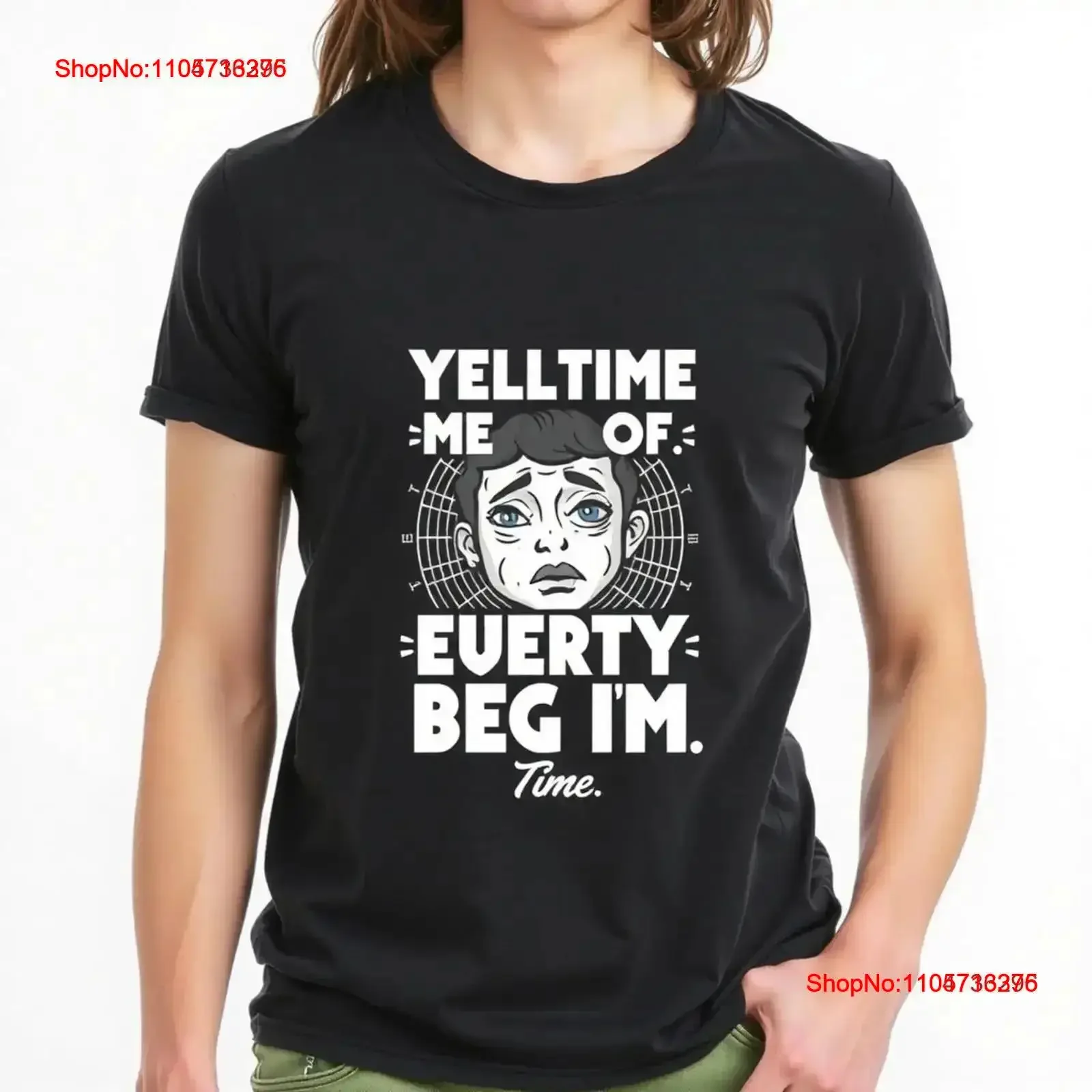 Funny Yell T Shirt with Cartoon Face Rolled Sleeves Humor vintage Washed Versatile streetwear designer clothes Soft fashion