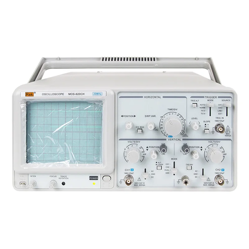 MOS-620CH Analog Oscilloscope with Two Bandwidths of 20MHZ, Dual Channel, and Dual Trace Oscilloscope