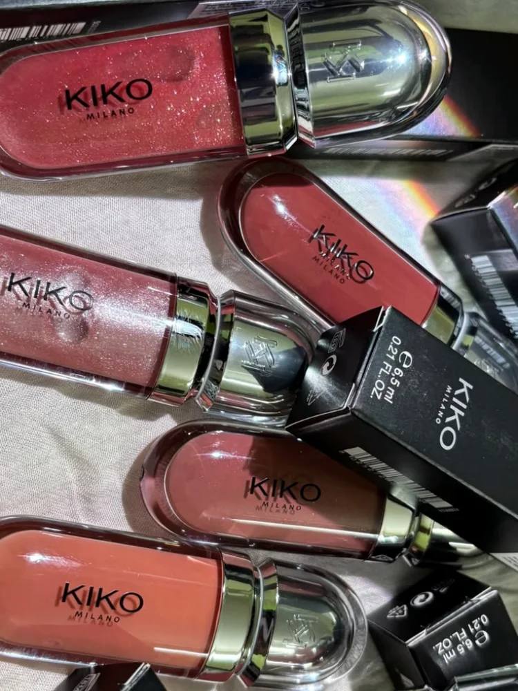KIKO MILANO Liquid Mirror Lip Gloss Subtle Shine Long-Lasting Waterproof Moisturizing Milk Tea Shades Candy Colors Red