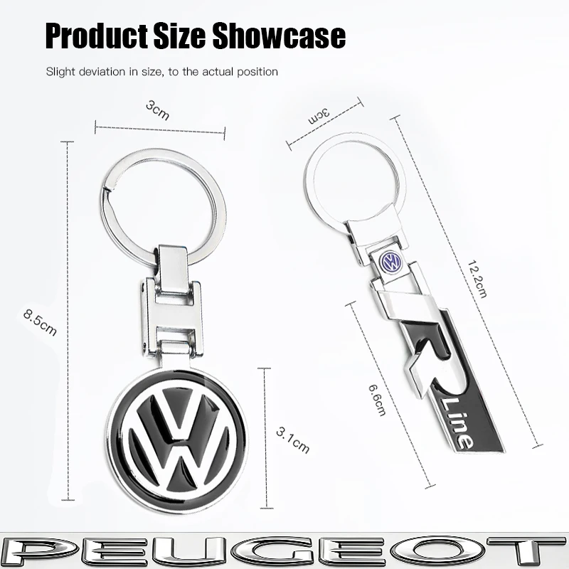 3D Metall Auto Schlüsselanhänger Emblem Schlüsselring Zubehör für VW Golf Tiguan T-Roc Polo Passat ID.4 T-Cross ID.3 Taigo ID.7 Atlas Beetle – Detail 6