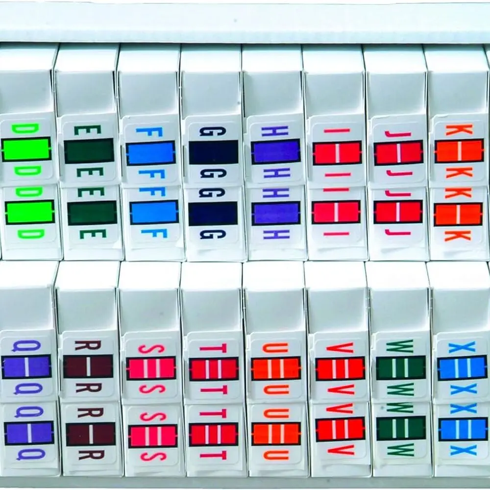 

Наклейки Alpha для папок с файлами, набор A-Z с лотком, совместимые с Smead BCCR/BCCS — серия TPAM, 1 x 1,25, 500 в рулоне