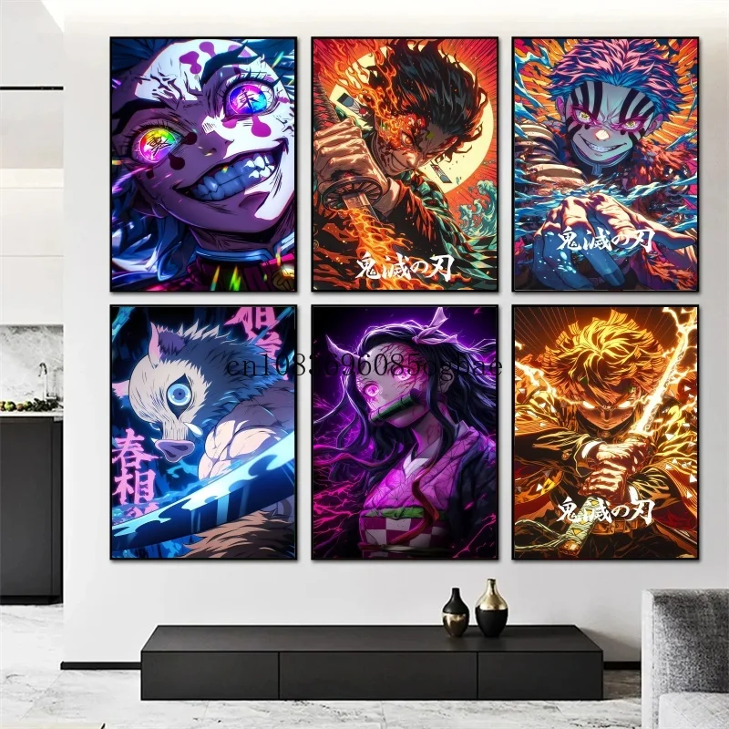 

Classic Anime Demon Slayer Characters Manga Art Home Wall Decor Picture for Living Room Canvas Painting Print HD Posters Gift