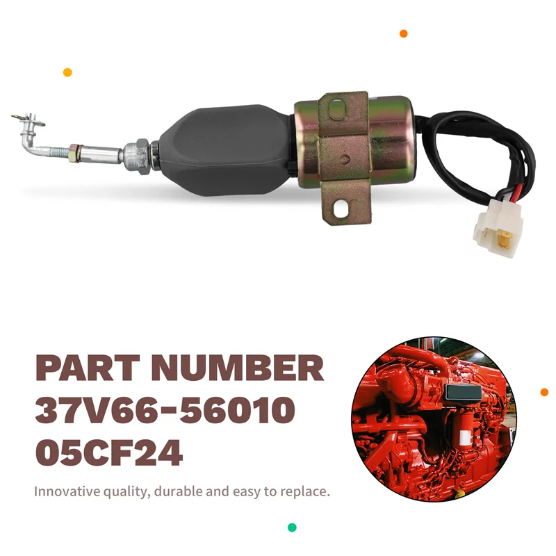 L10A 12V/24V 37V66-56010 Solenoid Pemutus Bahan Bakar 05CF24 1751ES-12E6ULB1S1 P612-B5V24 Solenoid Penghenti 1700-1512