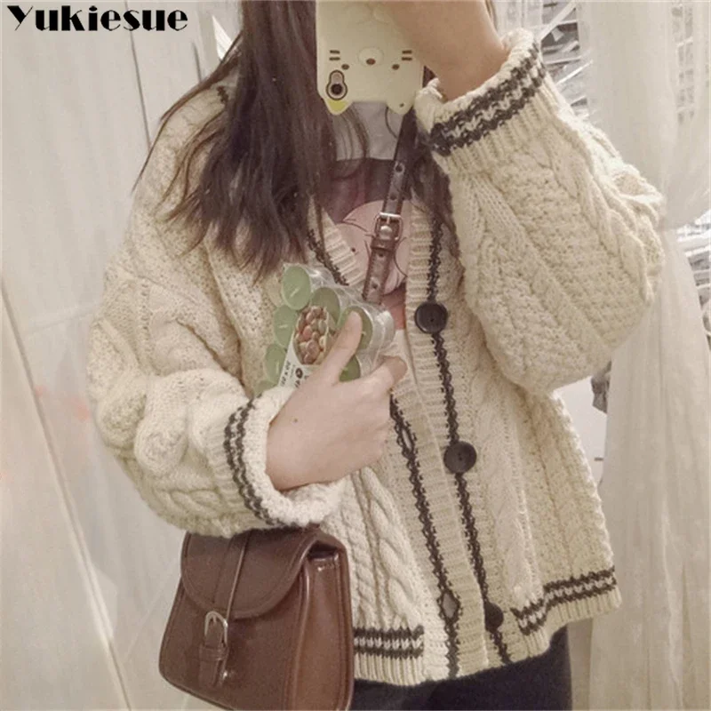 

Women Sweater 2023 Autumn Winter Y2k Korean Edition Loose Knitted Cardigan Cardigan Women Strech Loose Fit Long Cardigan Tops