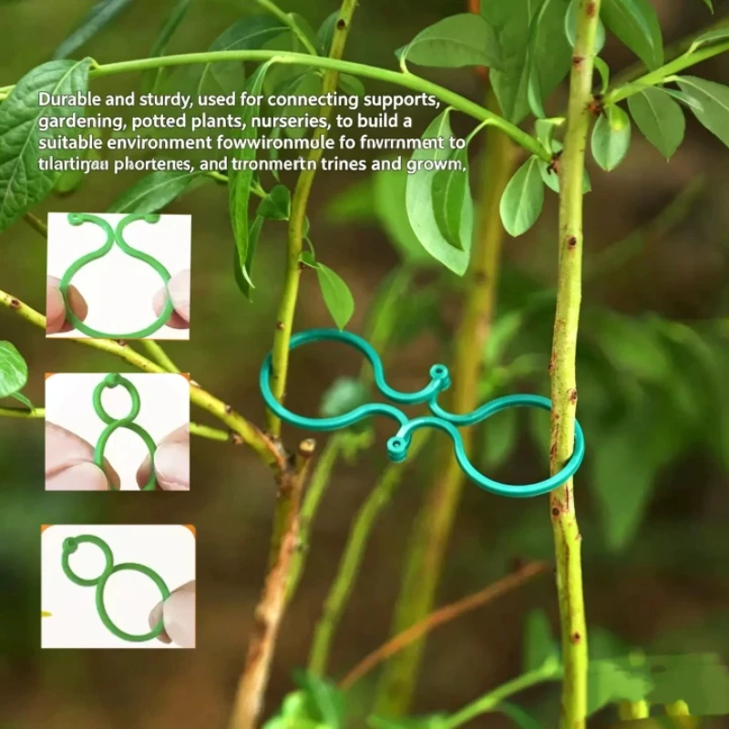 Plant Support Clips Sturdy Adjustable Tomato Vine Holders Fit Garden Stakes Cages Efficient Growth for Home Gardeners