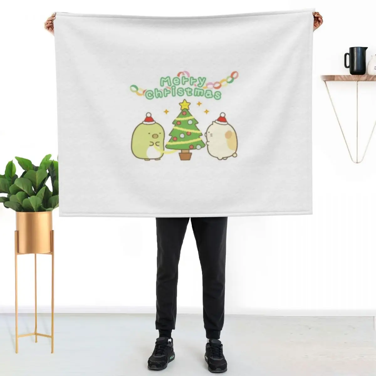 

Sumikko gurashi christmas Throw Blanket Lightweight Warm Blanket for Indoor Outdoor Use