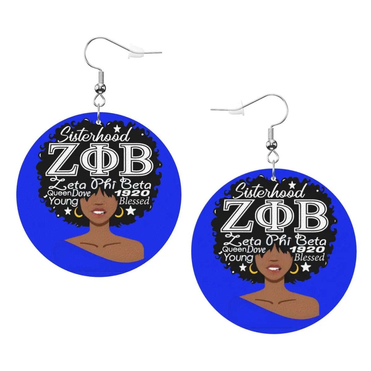 

Custom Zeta Phi Beta ZOB Leather Teardrop Earrings for Women Leather Earrings Fashion Lightweight for Parties Holidays