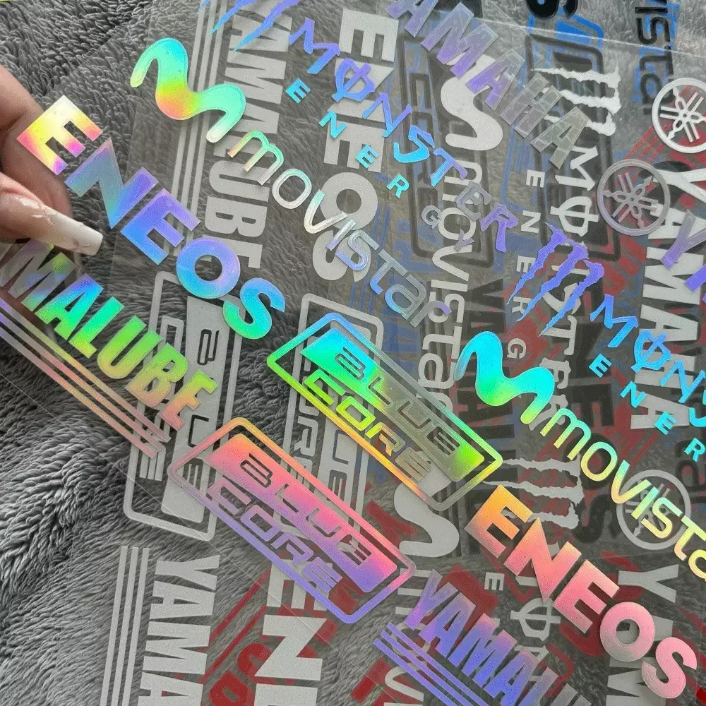 شخصية دراجة نارية ملصقات عاكسة قطع الليزر خطابات شعار الجسم خوذة ملصقات السيارات الزخرفية للماء