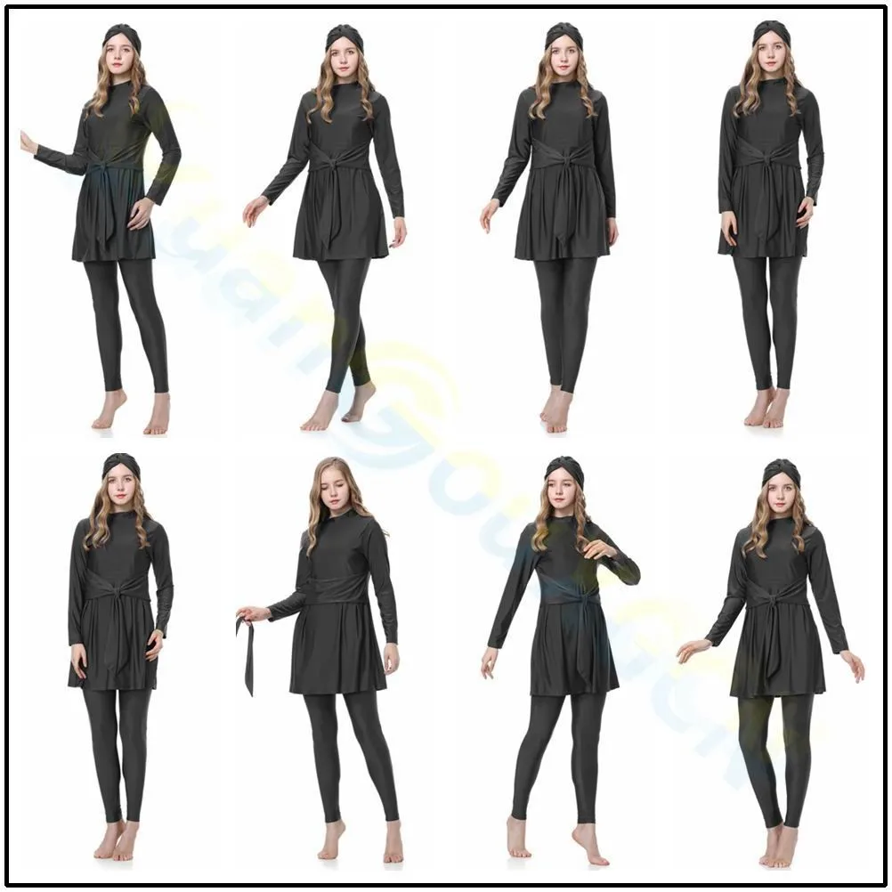 Muslim Swimwear Women new swimwear Long Sleeves Sport Swimsuit 3pcs Islamic Burkinis Wear Bathing Suit 4XL