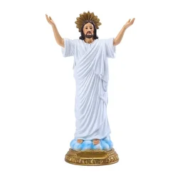 1Pc 8 Inches Alleluia He Is Risen Jesus Christ Statue Resurrection Figurine Auto Decoration Christian Saint Statue