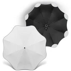 Creative Automatic Sun Protection Umbrella Women Strong Windproof Fold Business Luxury Compact Anti UV Men Parasol White Gift