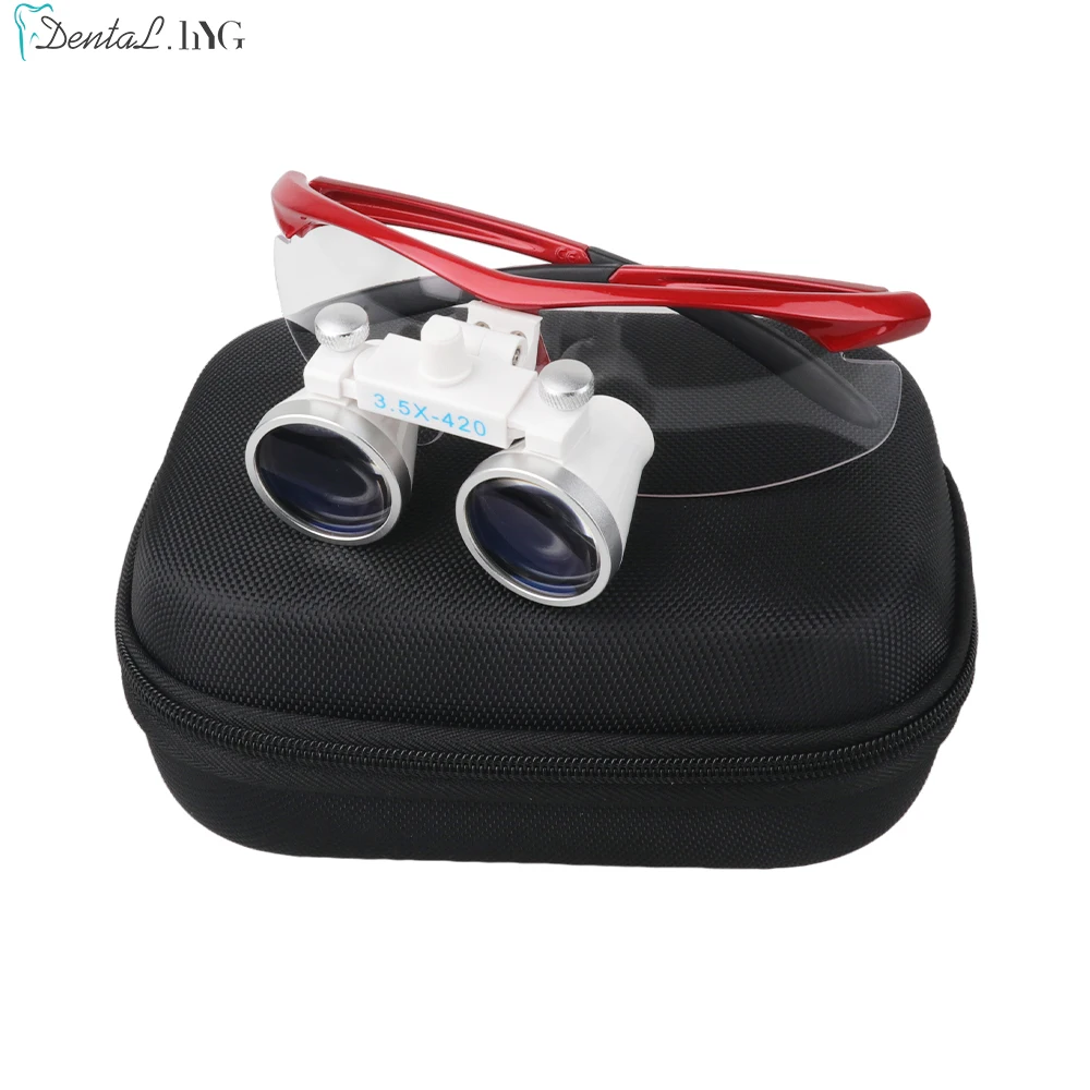 Dentistry Binocular Magnifier Ultra-lightweight 2.5X 3.5X Headband Glasses Loupes  Lab Medical Adjustable 320-420mm