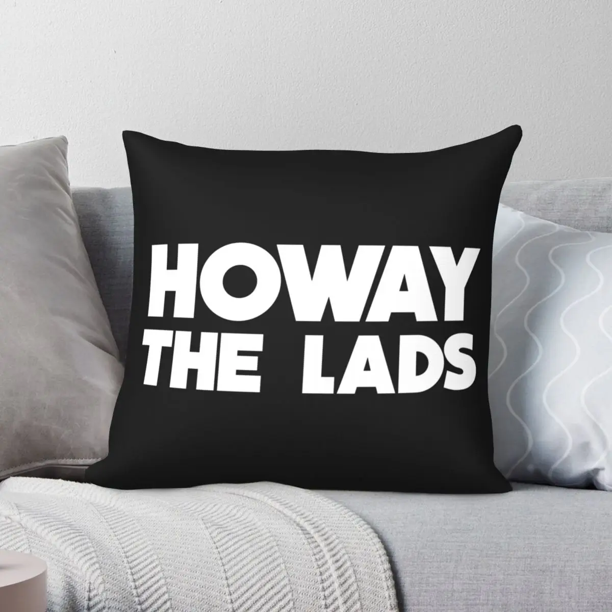 Howay The Lads Newcastle Supporters Pillowcase Polyester Linen Velvet Pattern Zip Decor Room Cushion Case