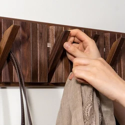 Walnut Wall Coat Rack Hook, Nordic Clothes Racks, Piano Keys Coat Shelves, Cabide de vestido, Mobília do quarto para casa, Vestiários