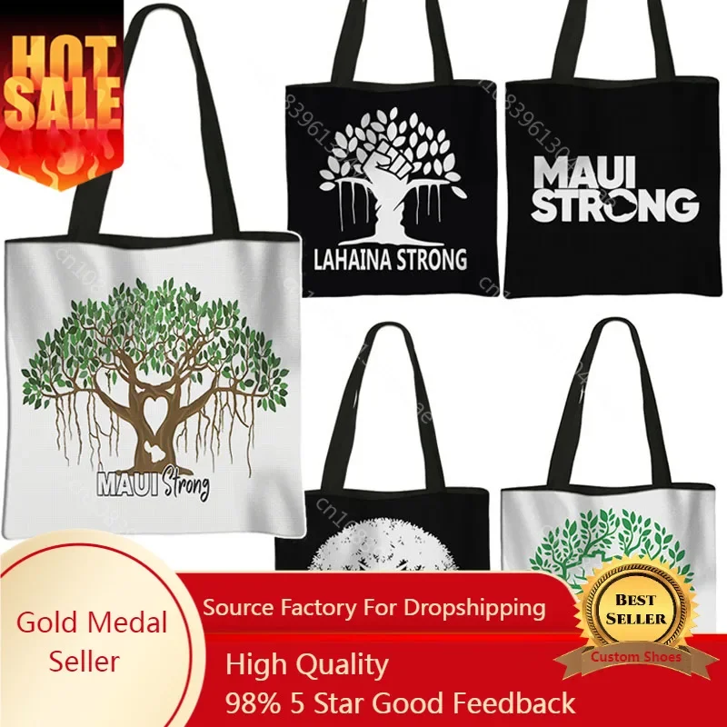 

Maui Strong Shopping Bags Lahaina Banyan Tree Tote Bag Wildfire Relief Reusable Portable Large Capacity Bag Pray Support Gift