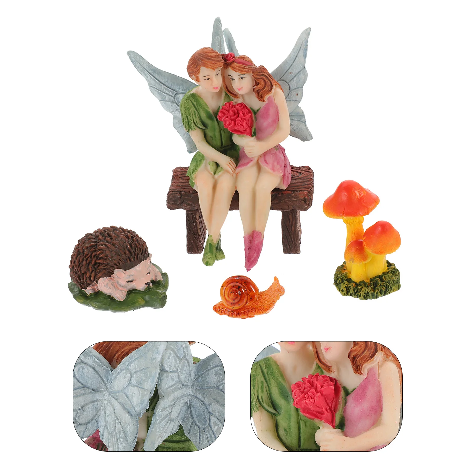 

1Set Resin Garden Cartoon Fairy Hedgehog Mushroom Decoration Durable Compact Small Indoor Outdoor Mini Fairy Ornament