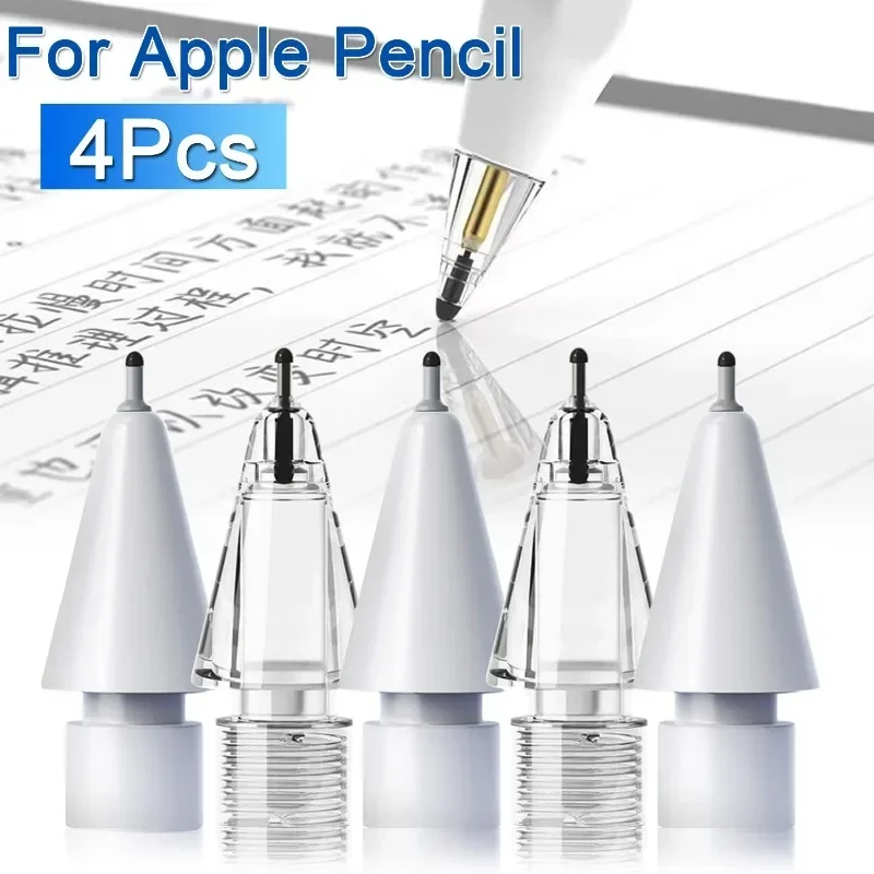 For Apple Pencil 1/2 Silicone Pencil Tips Replacement Stylus Pen Nib Touchscreen Pen Tip Cover Wear-Resistant Mute Spare Nibs