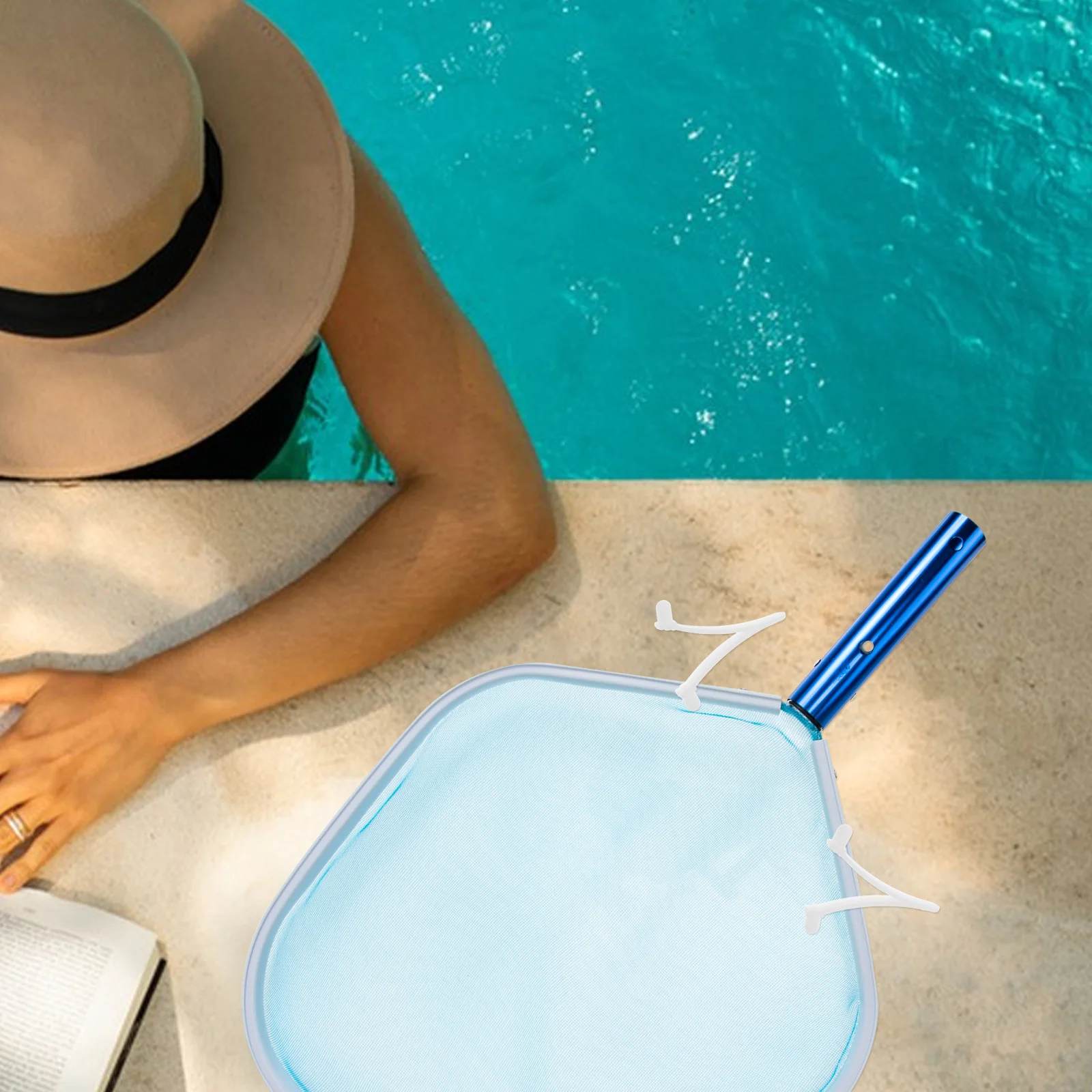 

8pcs Swimming Cleaning Tool V Type Clip Plastic Brush Locking Pole Connector Leaf Rake Handle Replacement Skimmer Net Pool